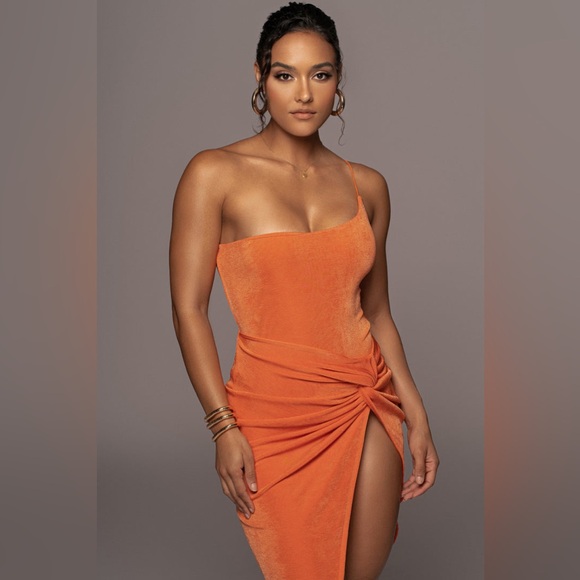 JLUXLABEL Orange New Flame Slinky Skirt - Picture 3 of 4